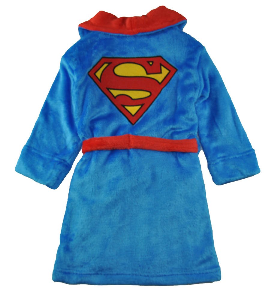 DC Comics Superhero - Bata de forro polar para niño - azul - 24 meses