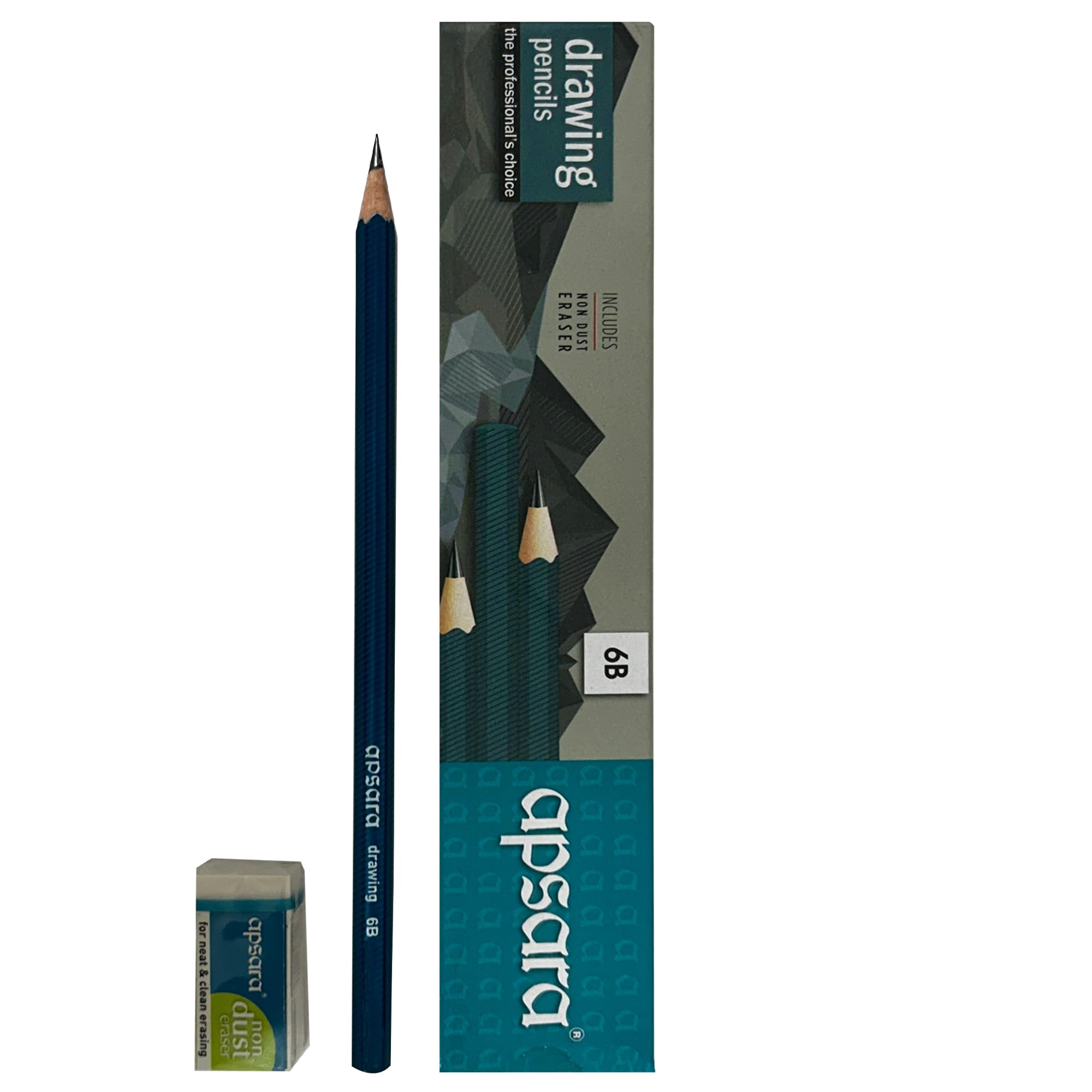 Apsara Drawing Pencils 6B, Special Impregnated Lead, Glide Effortlessly Across, Sketch Art Graphite Sketching, Shading & Drawing, Non-toxic and Safe to Use, Easy to Sharpen (Pack of 10)-image-13