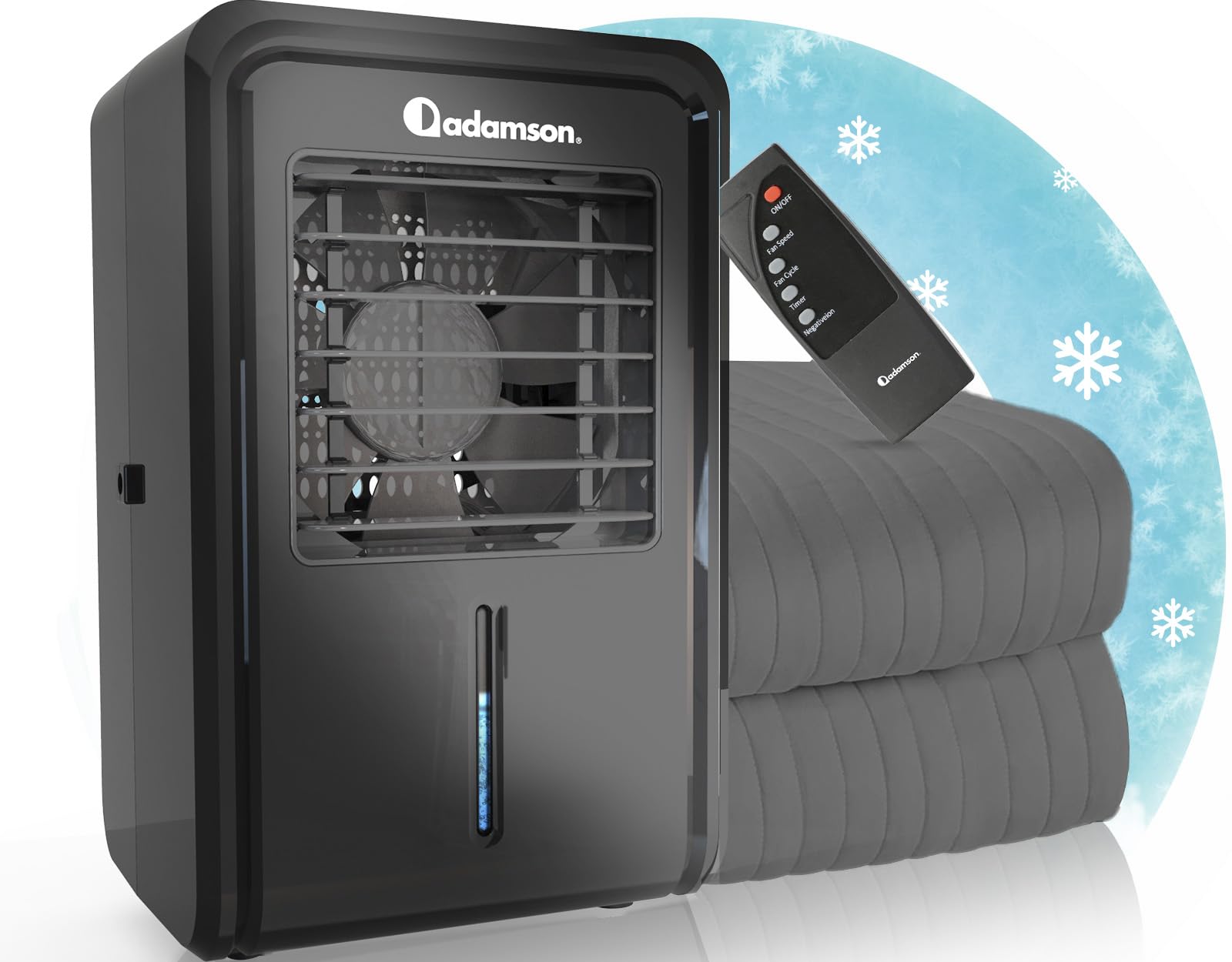 Adamson B10 Bed Cooling System - Twin 190x100 CM - 100% Algodón Colchón Refrescante para Sudores Nocturnos - Enfriador de Cama con Agua Ideal para Dormidores Calientes - Made for Europe - Negro