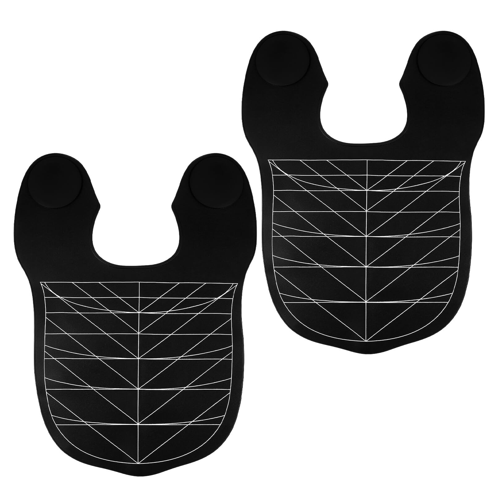 Gatuida Collier Guide de Coupe de Cheveux en Silicone Noir, Lot de 2 | Tapis de Coupe, Cape de Salon pour Procédures, Nettoyage Facile et Confort Ergonomique