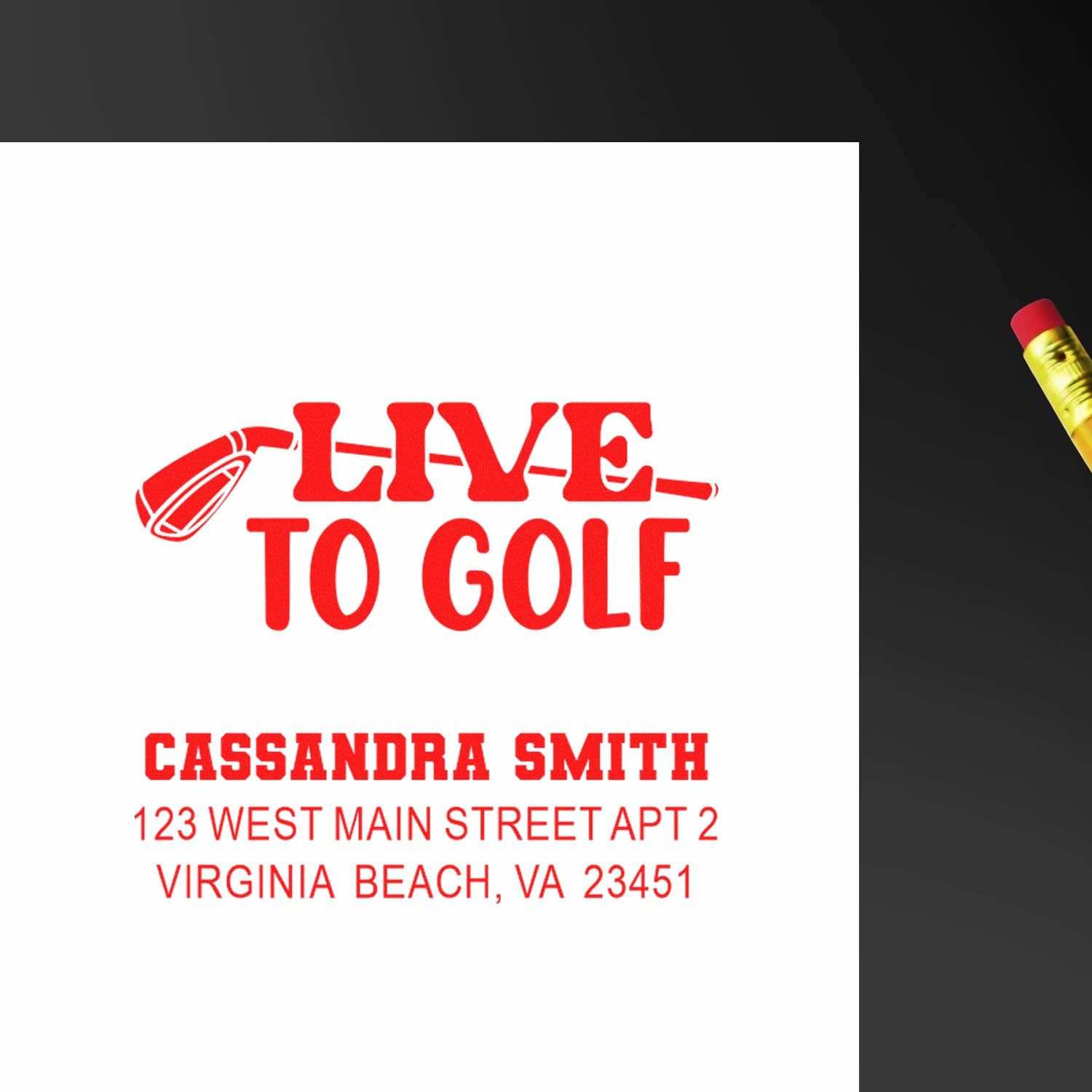 Golf Life Statement Pre Inked Mailing Stamp - Envelope and Package Marking