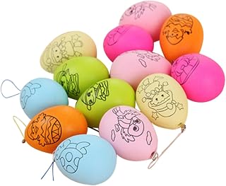 24pcs Creative DIY Easter Egg Painting Kit Simulation Graffiti Eggs for Boys and Girls Crafts Imaginative Fun and Unique Photo Props Random Styles for Holiday Decor