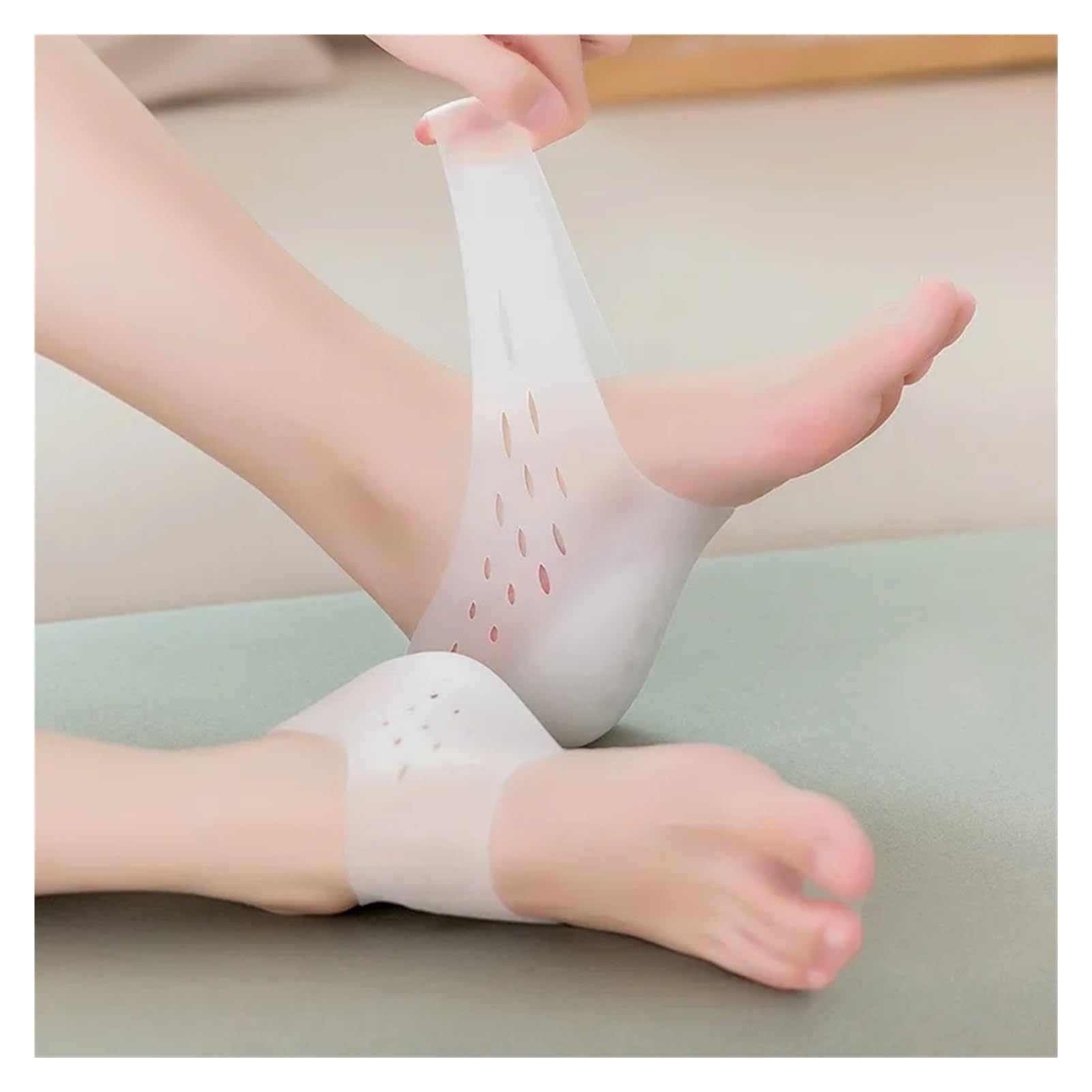 Skarpety silikonowe z podwyższającą wysokością unisex, żelowe podkładki na piętę, ortopedyczne wsparcie pięty, podkładki do masażu stóp, 5 cm (białe, 3 cm)
