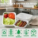 Golden Hub Meal Prep Containers with Lids BPA Free Plastic Food Storage Reusable Stackable Leak Proof Microwave Dishwasher Safe for Lunch Home Office White (12oz 50pc)