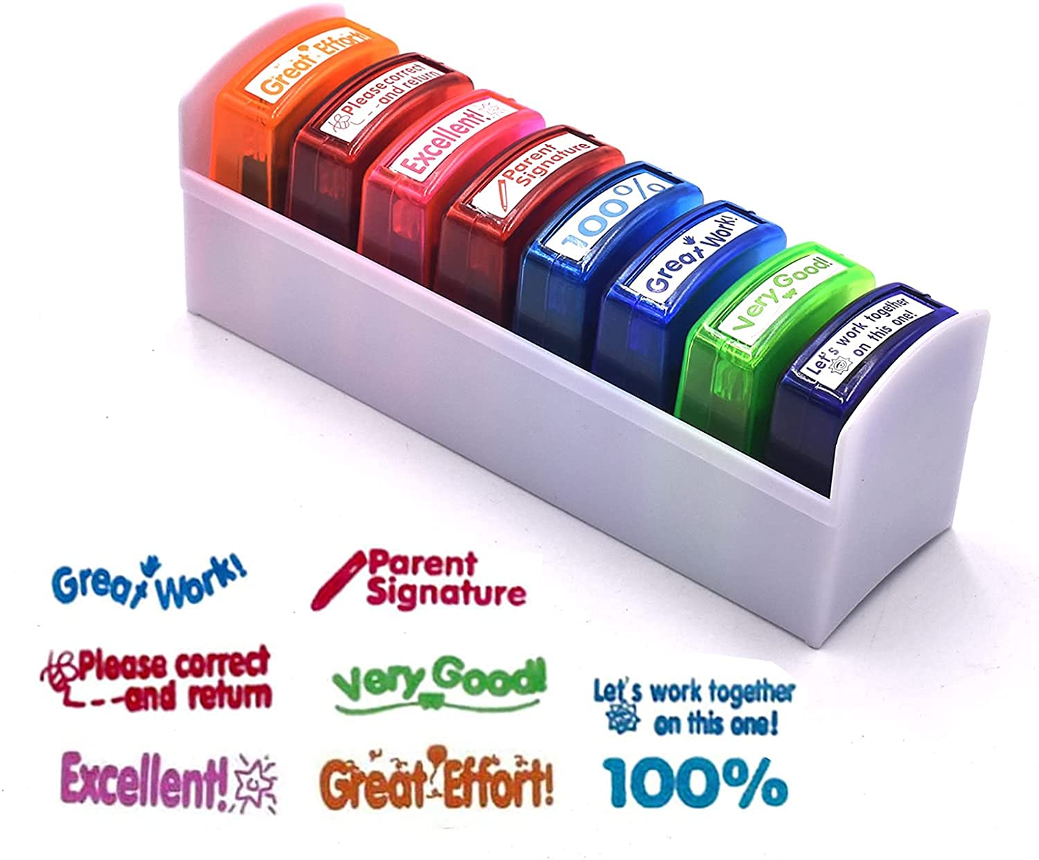 Buy SelfInking Teacher Stamps Set, MessFree Colorful School Grading