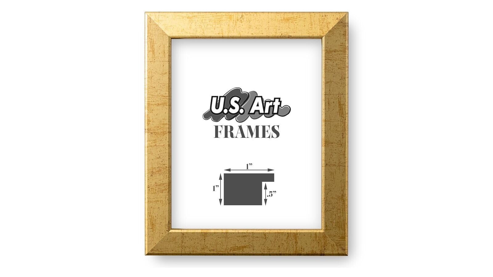 A2 Picture Frame in 1 Inch Antique Gold 16.5 x 23.4 Inch (42.0 x 59.4 cm) - Engineered Wood with Plexiglass - Horizontal and Vertical Formats for Wall Decor
