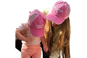 Matching Mommy and Me Hats: Besties Bun Mesh Ponytail Caps