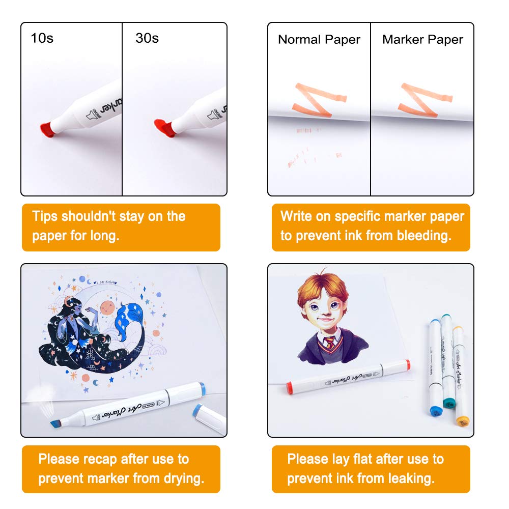 Shuttle Art 205 Colors Dual Tip Alcohol Art Markers, 204 Colors Permanent Marker Plus 1 Blender