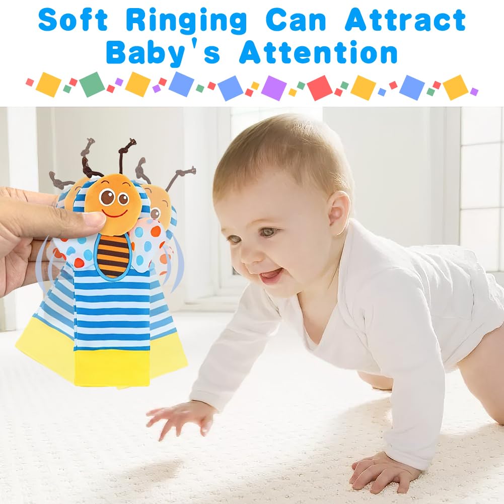 HAGOT Giochi Neonato Sonagli Sensoriali Bambini, Giocattolo Sonaglio per Bambini, Animale Sonaglio Polso Cinturino Giocattolo per lo Sviluppo, per Neonati Neonato da 0 a 12 mesi