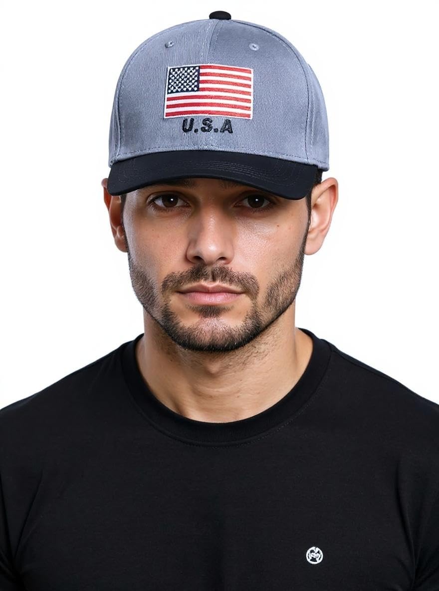 Men’s Cotton Baseball Cap with USA Embroidery | Adjustable Casual Sports Hat for Outdoor, Travel-picture-41