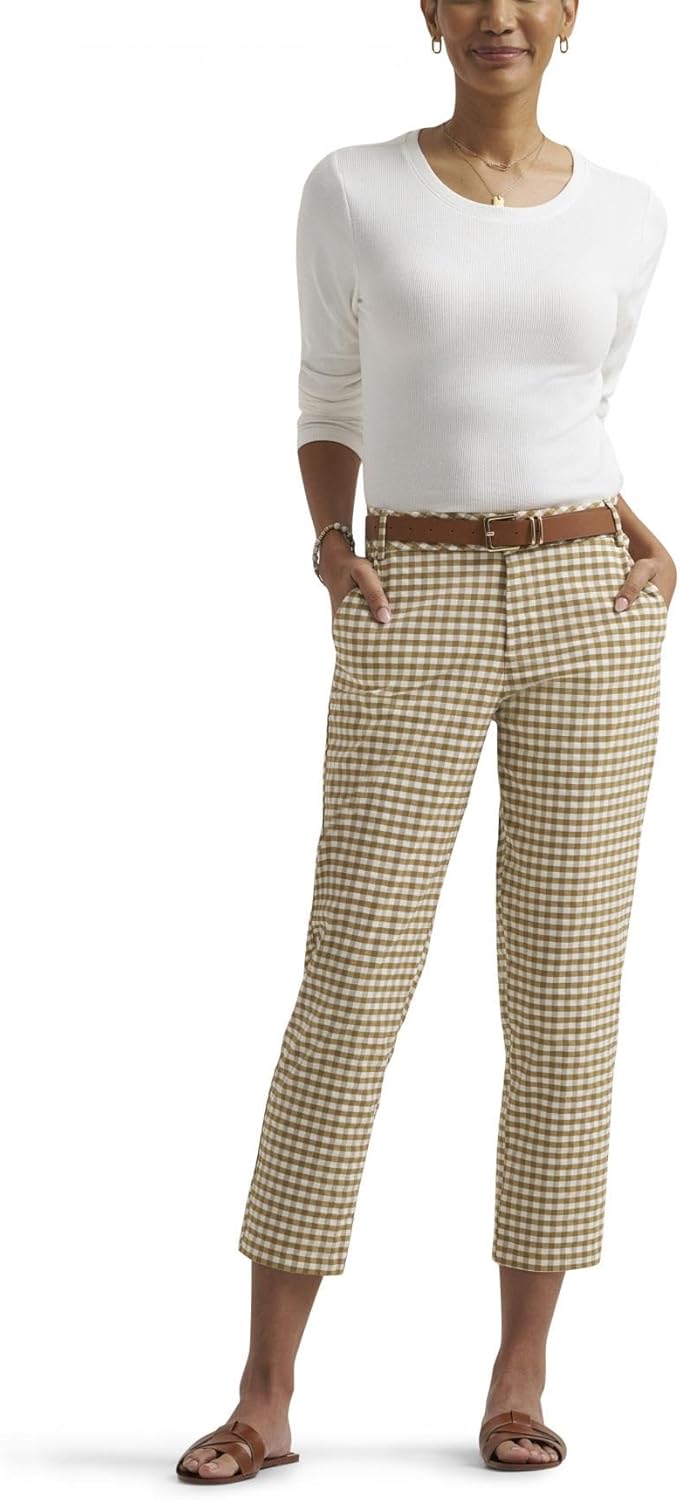 Lee Women's Gingham 23" Stretch Capri Pant