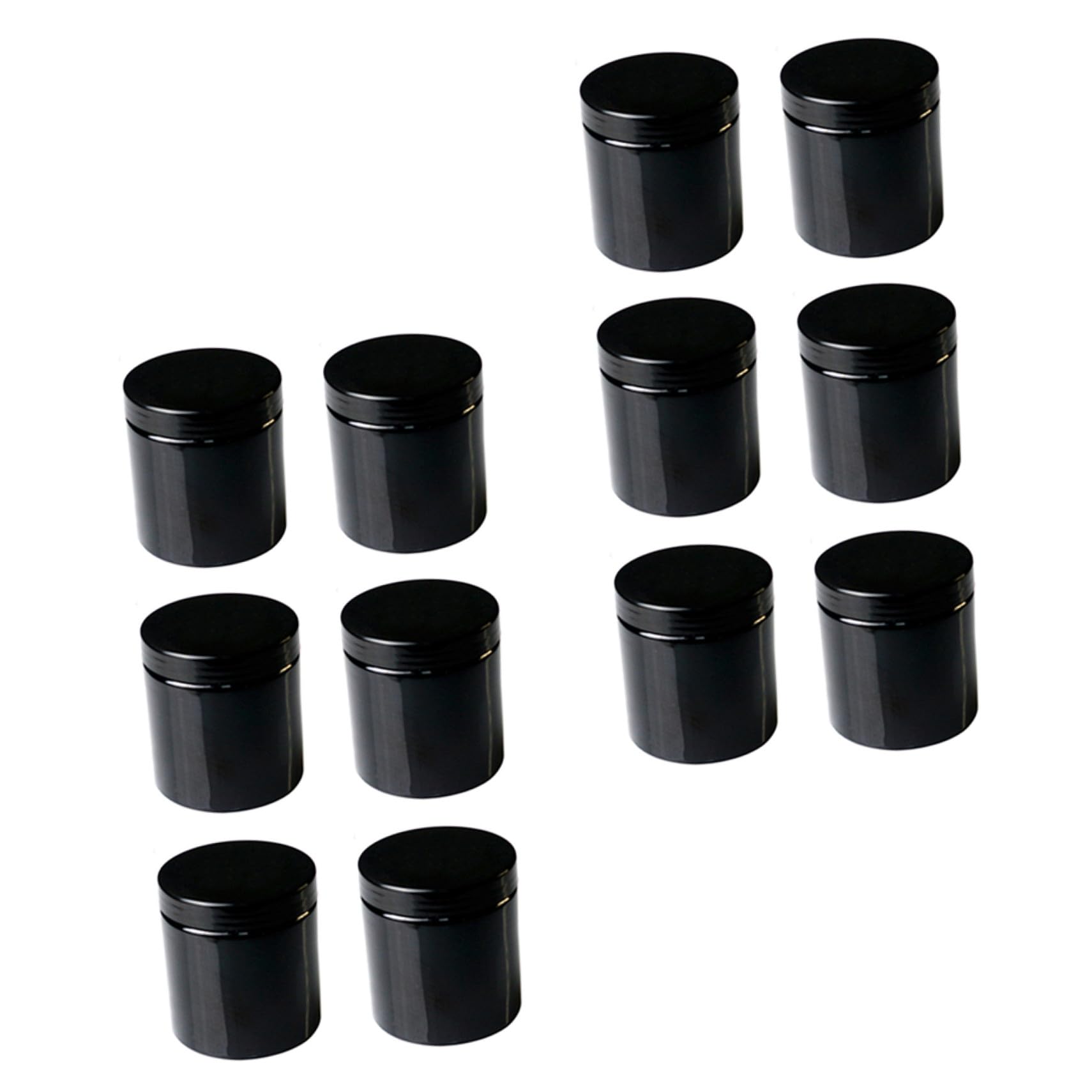 Pots Cosmétiques Vides Pratique pour Voyage et Rangement Lot de 12 en Pet Noir 500ml à Large Embouchure de Crème ou Masque Facial