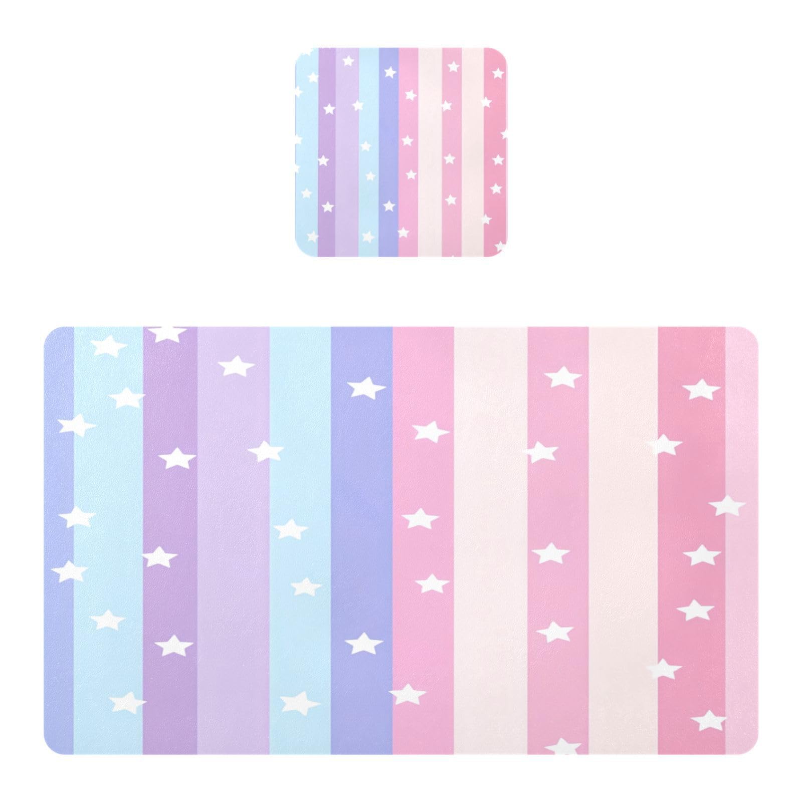 BURSTDDY Star Stripes Placemat Waterproof Place Mat for Dining Table