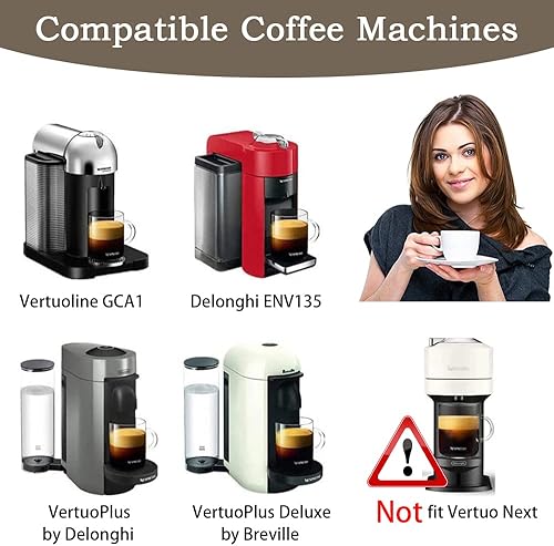 Miniatura 9 de 100 sellos de tapas de papel de aluminio para cápsulas Vertuo, cápsulas de café, láminas de aluminio compatibles con Nespresso de 2.244 in (100