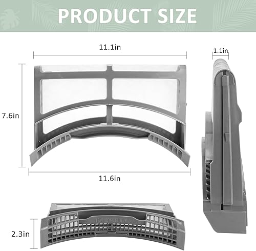 Miniatura 3 de AMI PARTS DC61-02595A - Pantalla de filtro de pelusa para secadora con cepillo de pelusa para secadora, pantalla de acero inoxidable y marco de
