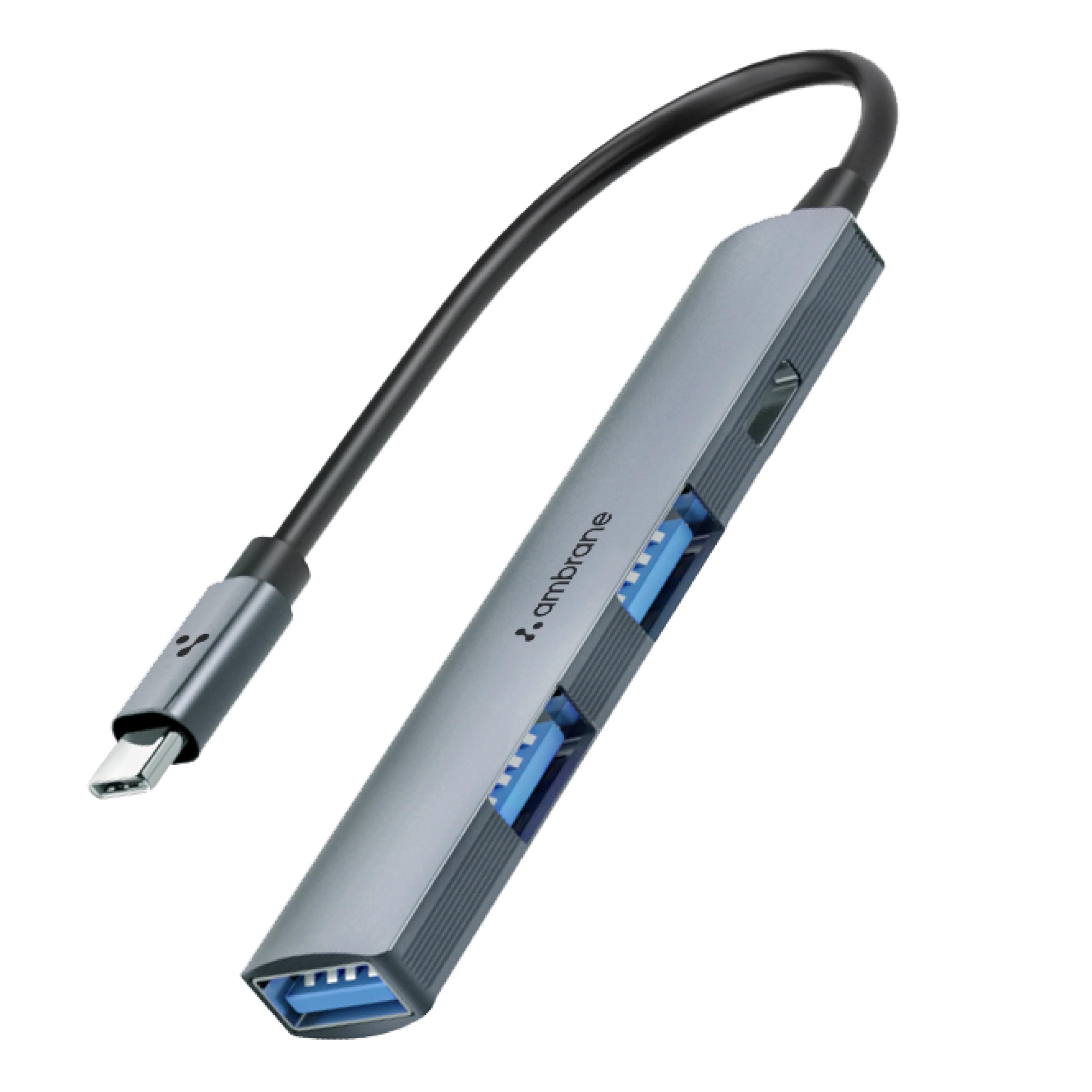 Ambrane 4-in-1 Multiport USB Hub, 3 USB-A ports, 1 Type-C port, Supports Type-C OTG & up to 5 Gbps High-Speed Data Transfer Compatible with Type-C laptops, tablets & smartphones (E-Hub+, Metal Grey) (B0CRZ52QYD) Amazon Price History, Amazon Price Tracker