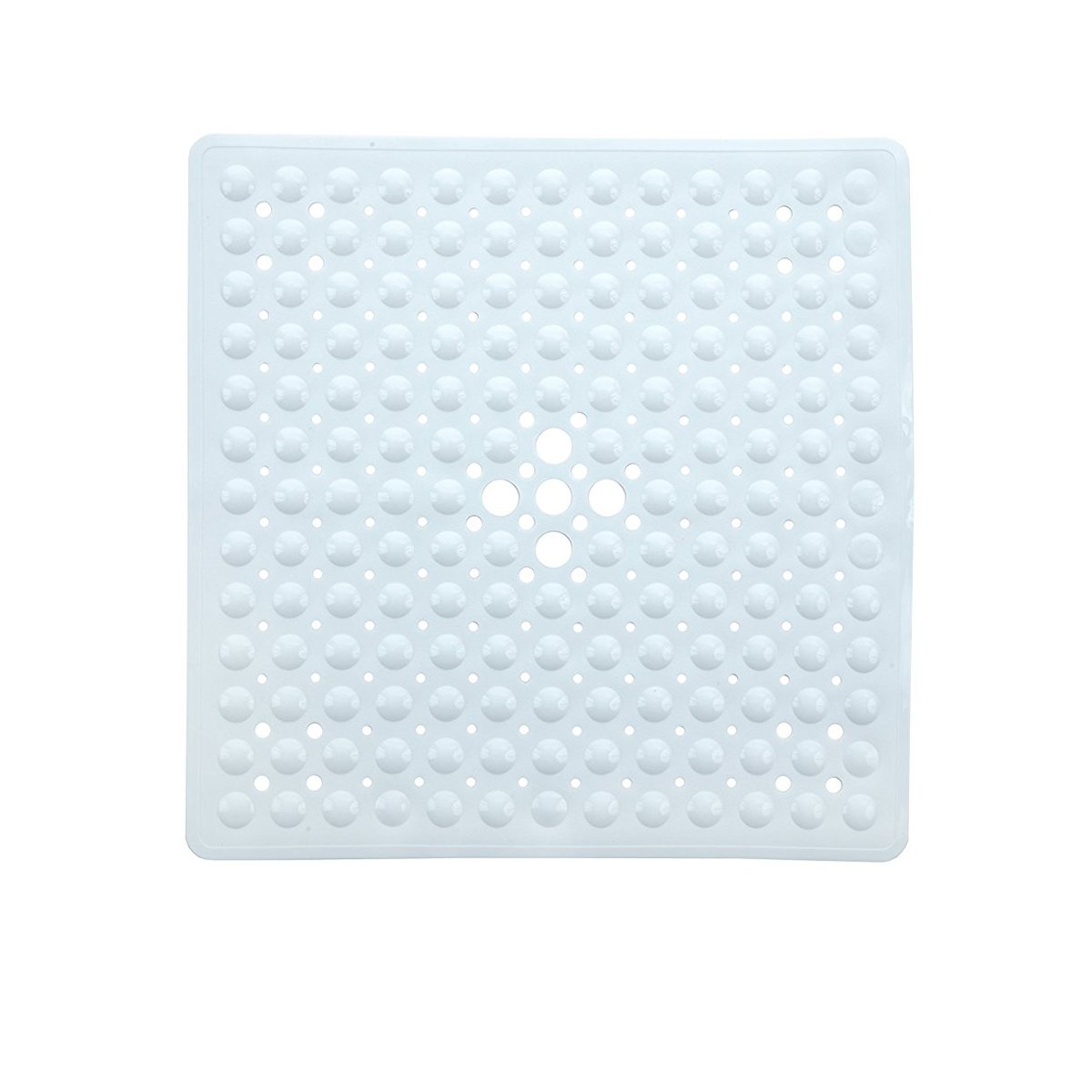 Bathsafe White Anti-Slip Square Shower Mat Anti-Bacterial Safety Bath Mat Suction Mat For Shower Or Tub,Non-Slip Bathtub Mat,54X54cm,