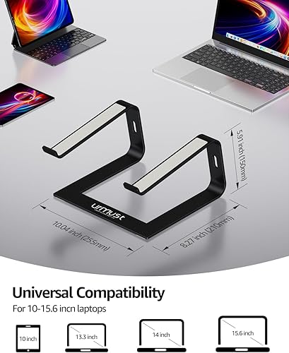 Miniatura 5 de Urmust Soporte elevador de aluminio para computadora portátil compatible con MacBook Air Pro, Dell, HP, Lenovo Samsung, Alienware todas las