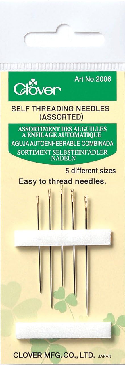 Clover Self-Threading Needles, Silver