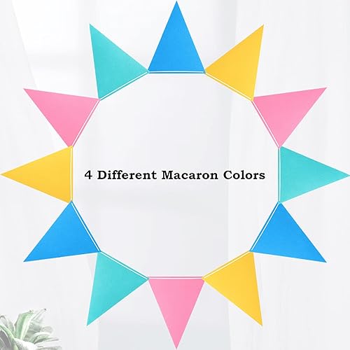 Miniatura 4 de Outus 6 juegos de banderines de arco iris, guirnalda multicolor, banderines triangulares, banderines de arco iris a granel para escuela, aula,