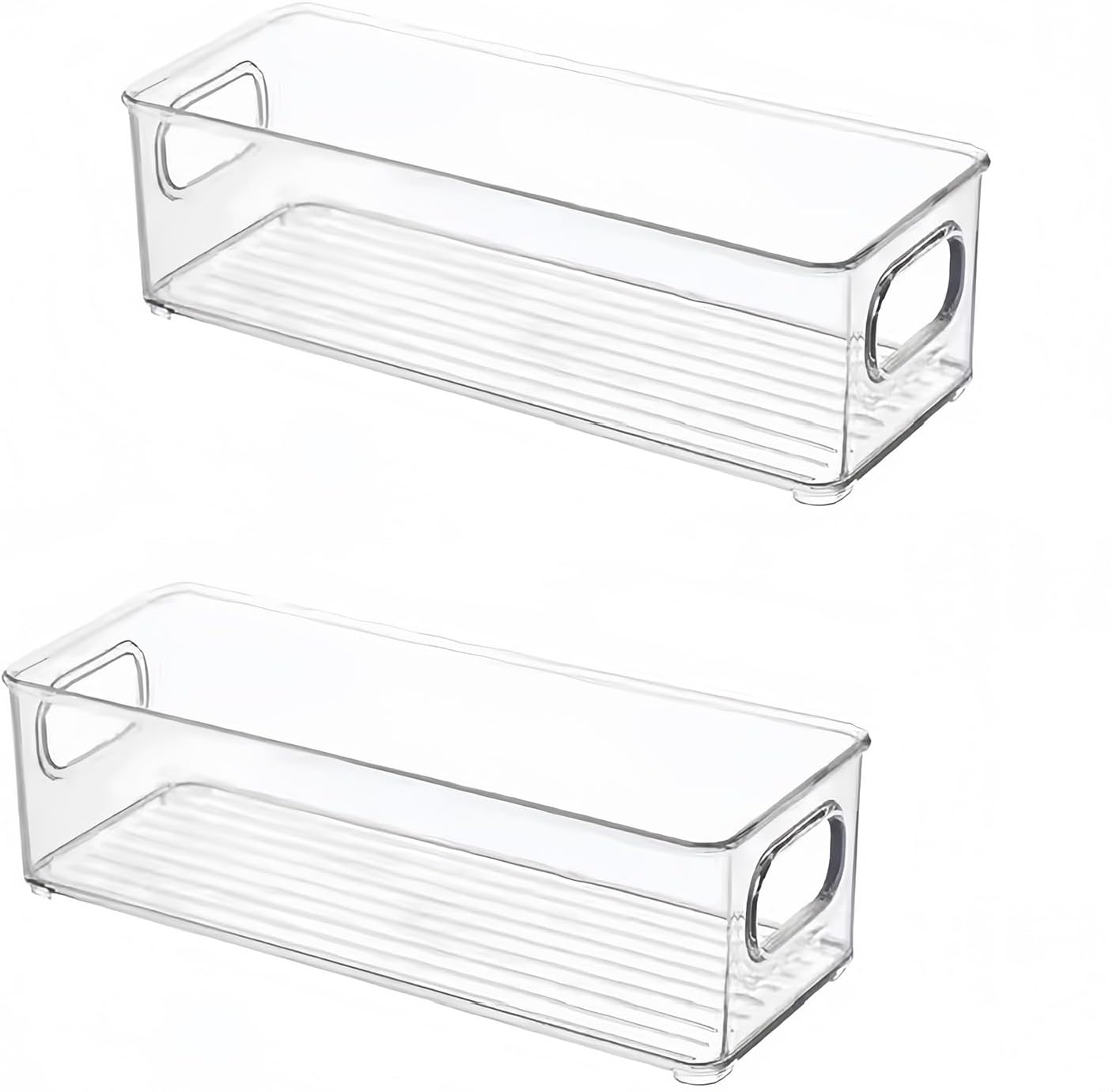 Pantry Organization And Storage - Refrigerator Organizer Bins - Stackable Clear Fridge & Freezer Organizer Bins - Great Bins For Pantry, Storage, Organizer, Fridge, Freezer, & More