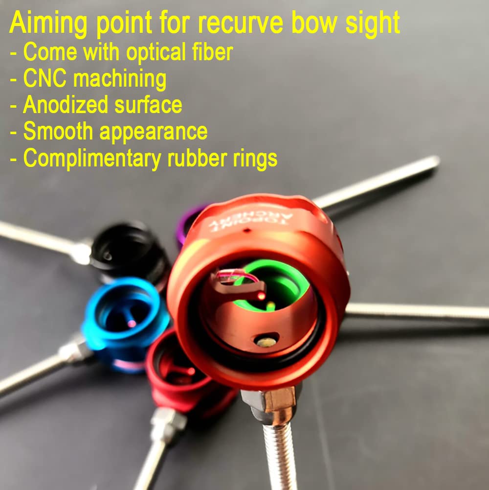 Tiro con l'arco Mirino Ricurvo Mirino Singolo Mirino 0.019 "Mirino in Fibra Ottica Mirino 1 Pin per Mirino da Accessori