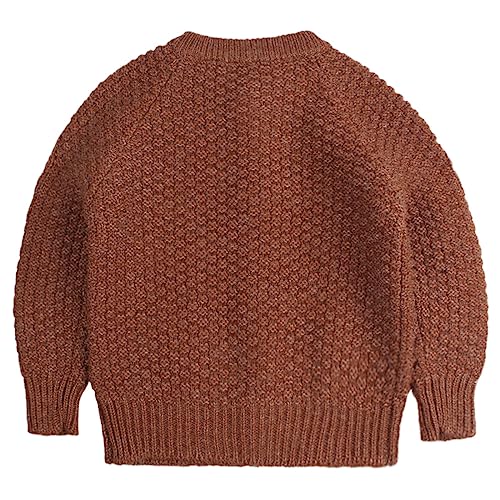 Peecabe Toddler Girl Sweaters Cable Knit Long Sleeve Crewneck Chunky Crochet Cardigans 1-6T2