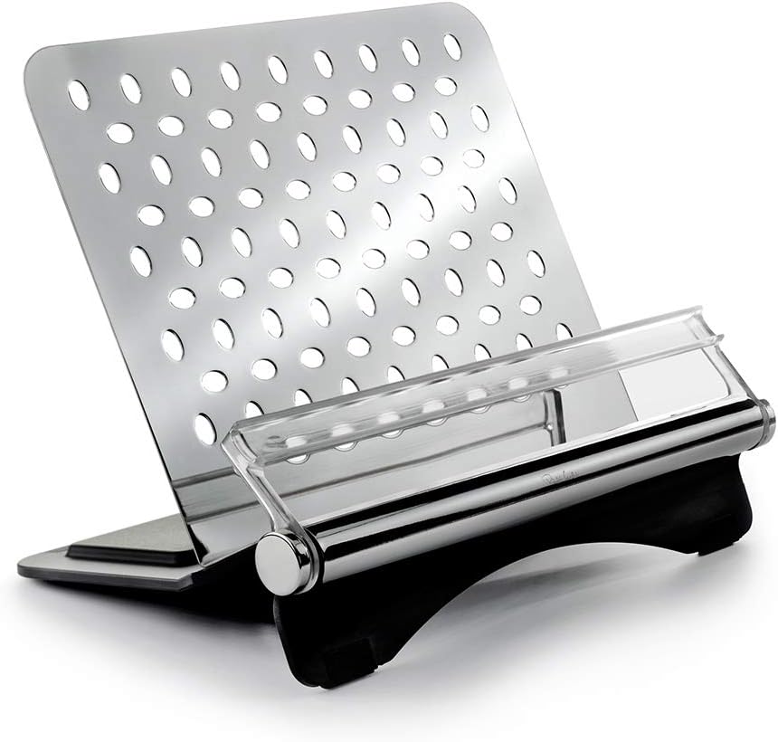 Robert Welch Signature Cookbook & Tablet Stand. Multi Award Winning Design - Made from 18/10 Stainless Steel and ABS. Features Magnets to Hold Recipes in Place.
