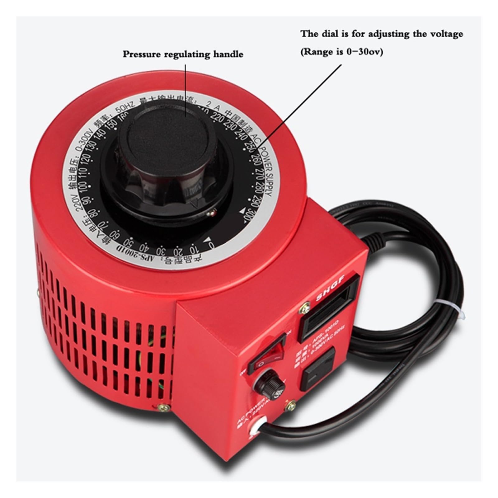 FAXIOAWA Variac 0.5 KW 220V Variac transformateur Variable régulateur de Tension monophasé réglable 0-300V AC Alimentation de régulation