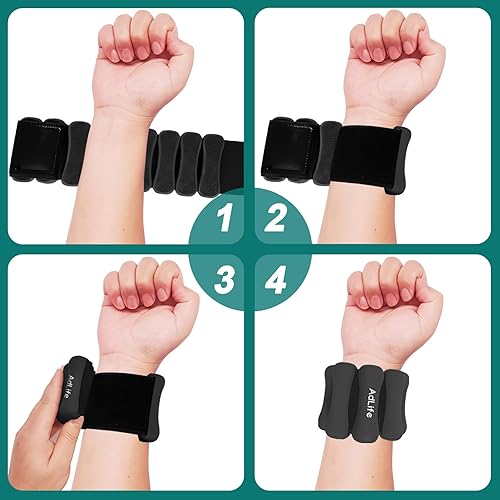 Miniatura 5 de ADLIFE 2lbs Adjustable Pilates Wrist Ankle Weights for Women, Silicone Wearable Arm Leg Weights Set of 2 (1lb Each) for Working out, Waterproof
