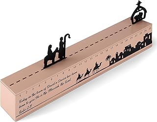 Menkxi Christmas Nativity Countdown Tabletop Decor Wooden Christmas Nativity Advent Calendar Nativity Scene Countdown Calendar for Christmas Holiday Party Decor Indoor Home Tabletop Gift