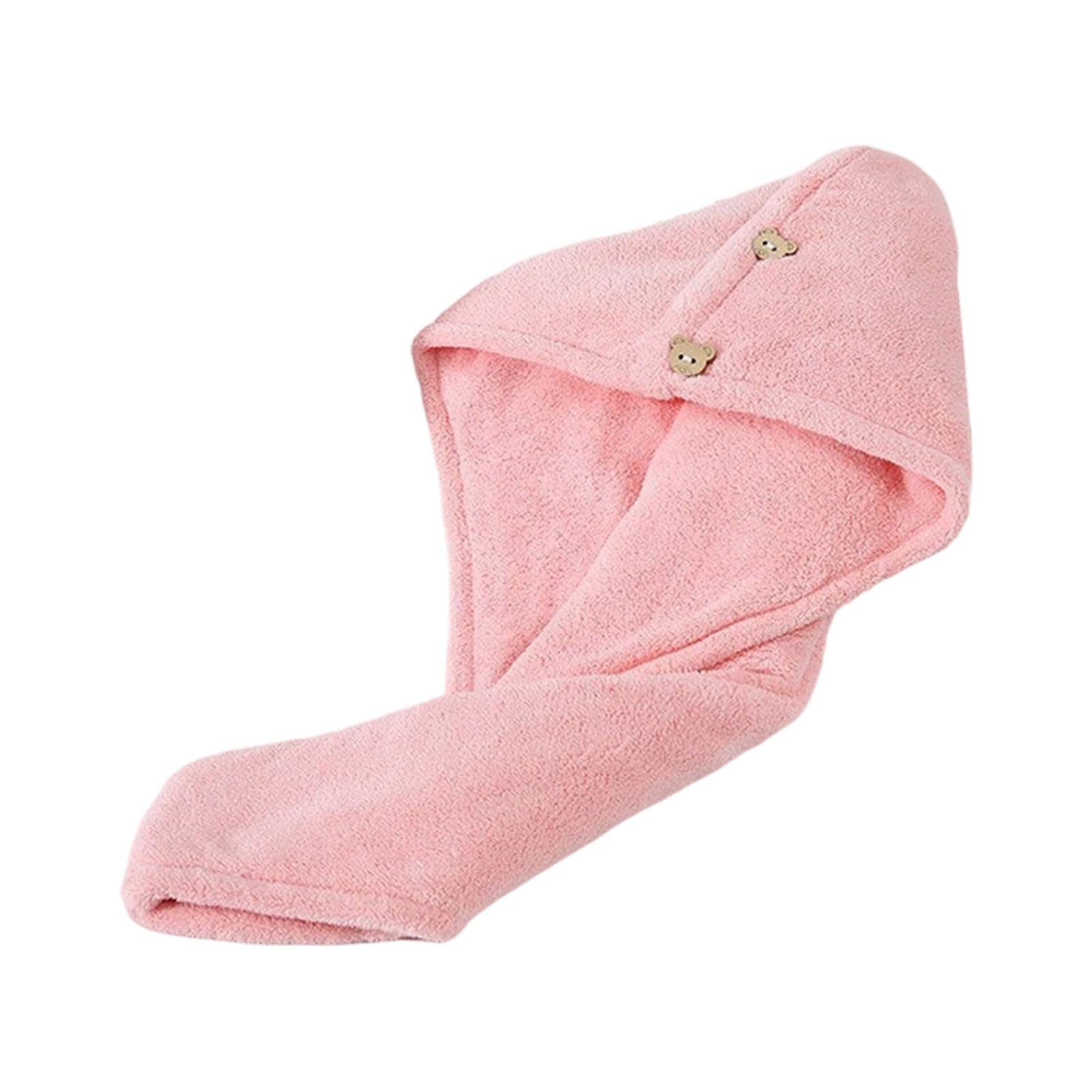 bayicie Microfiber Hair Drying Towel, Ultra Absorbent Hair Towel Wrap with Button, Quick Dry Head Towel Turban for Women