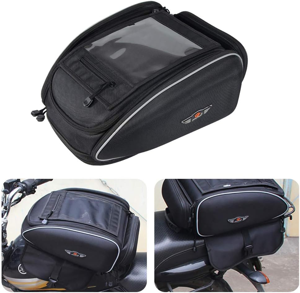 KATUR Motorcycle Riding Racing Travel Luggage Bag Motorbike Magnetic Oil Fuel Tank Bags Multifunction Backpack Tool Bag 30L with rain Cover (Waterproof)