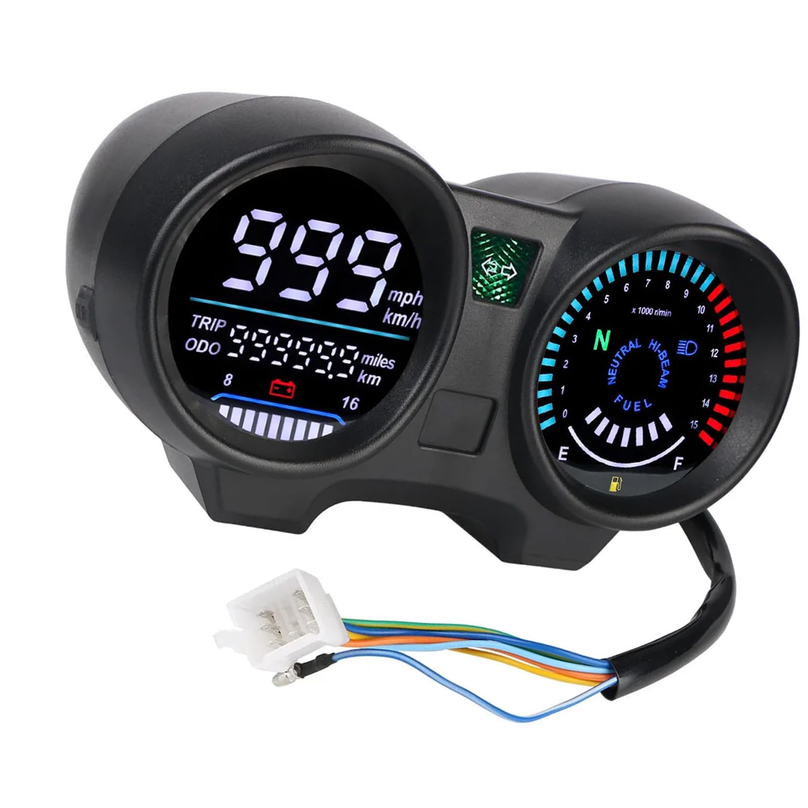 Compte-tours à écran numérique pour tableau de bord - Convient pour ventilateur CG150 150 - Étanche - Instrument de moto LED