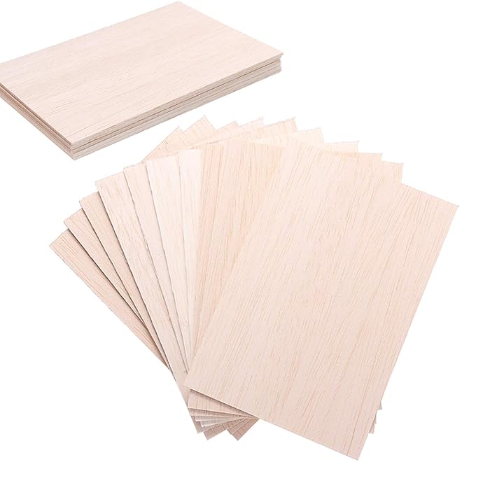 Buy Unfinished Wood, 15 Pack Balsa Wood Sheets, Basswood Thin Craft Wood Board for House