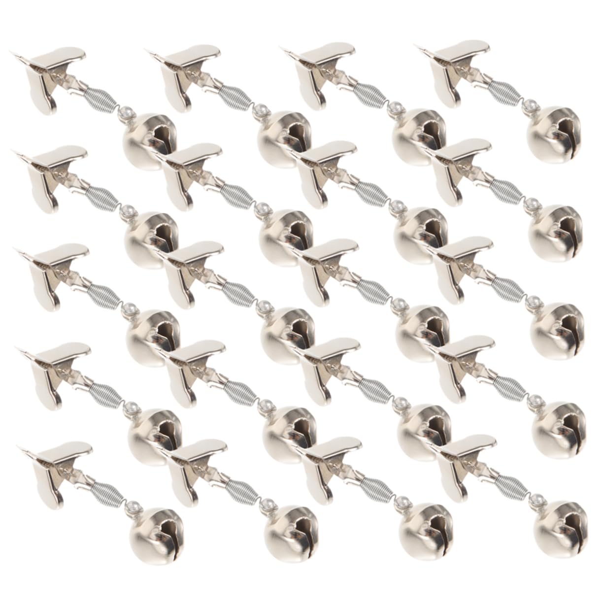 Hemoton 20Pcs Fishing Alarm Bells Portable Metal Warning Bells for Fishing Rods Loud Sound Bite Alerts for Outdoor Accessories for Sea and Lake