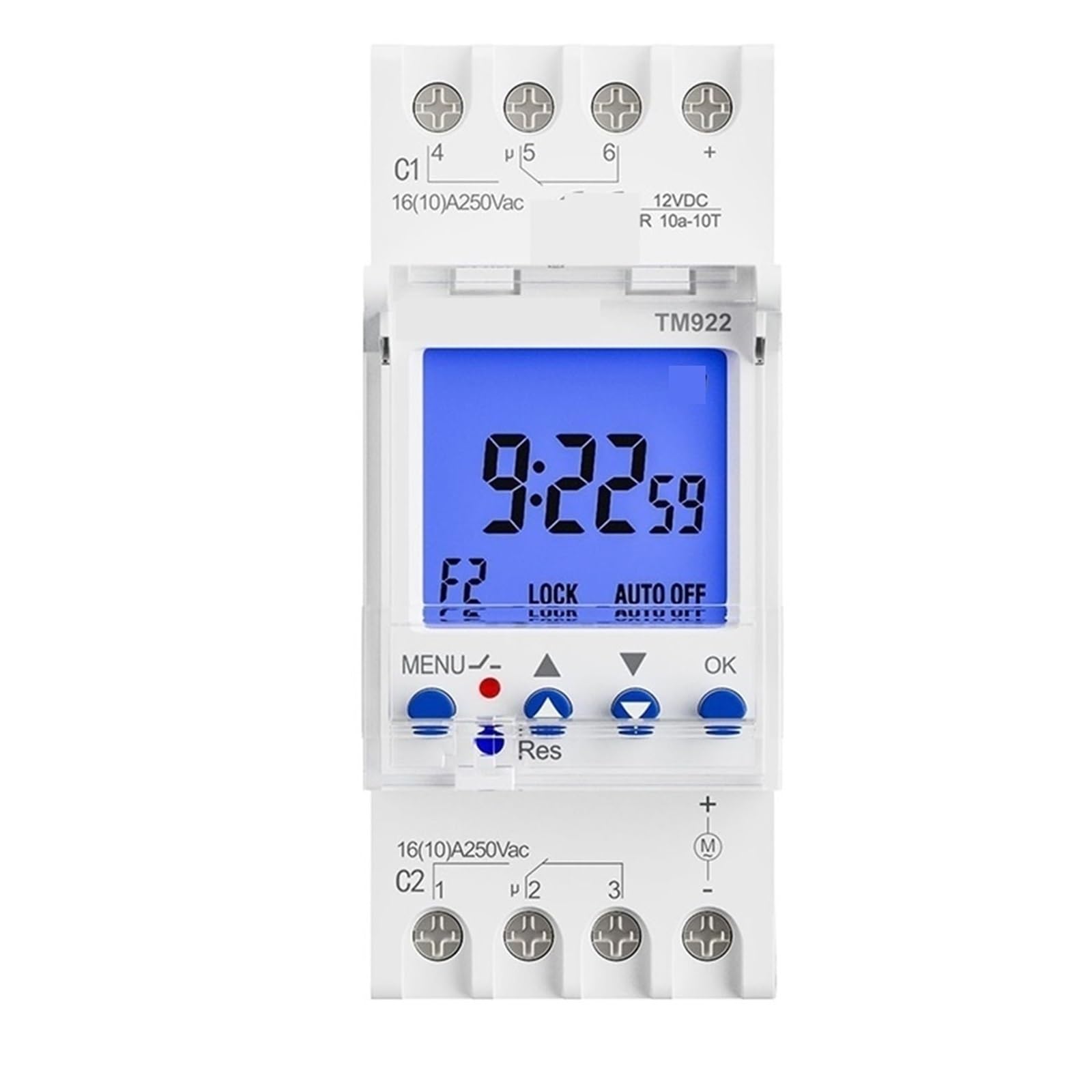 2 Channels Programmable 24Hours Clock Seconds Interval Time Switch with Two Relay Independent Outputs Digital