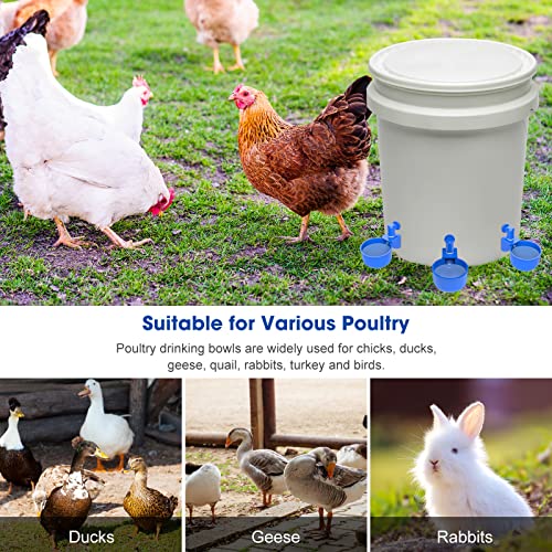 Mik-Nana 6 Pack Chicken Water Cups, Large Automatic Chicken Waterer Kit For Poultry, Chicken Water Feeder Suitable For Duck, Goose, Turkey And Bunny #TOP6