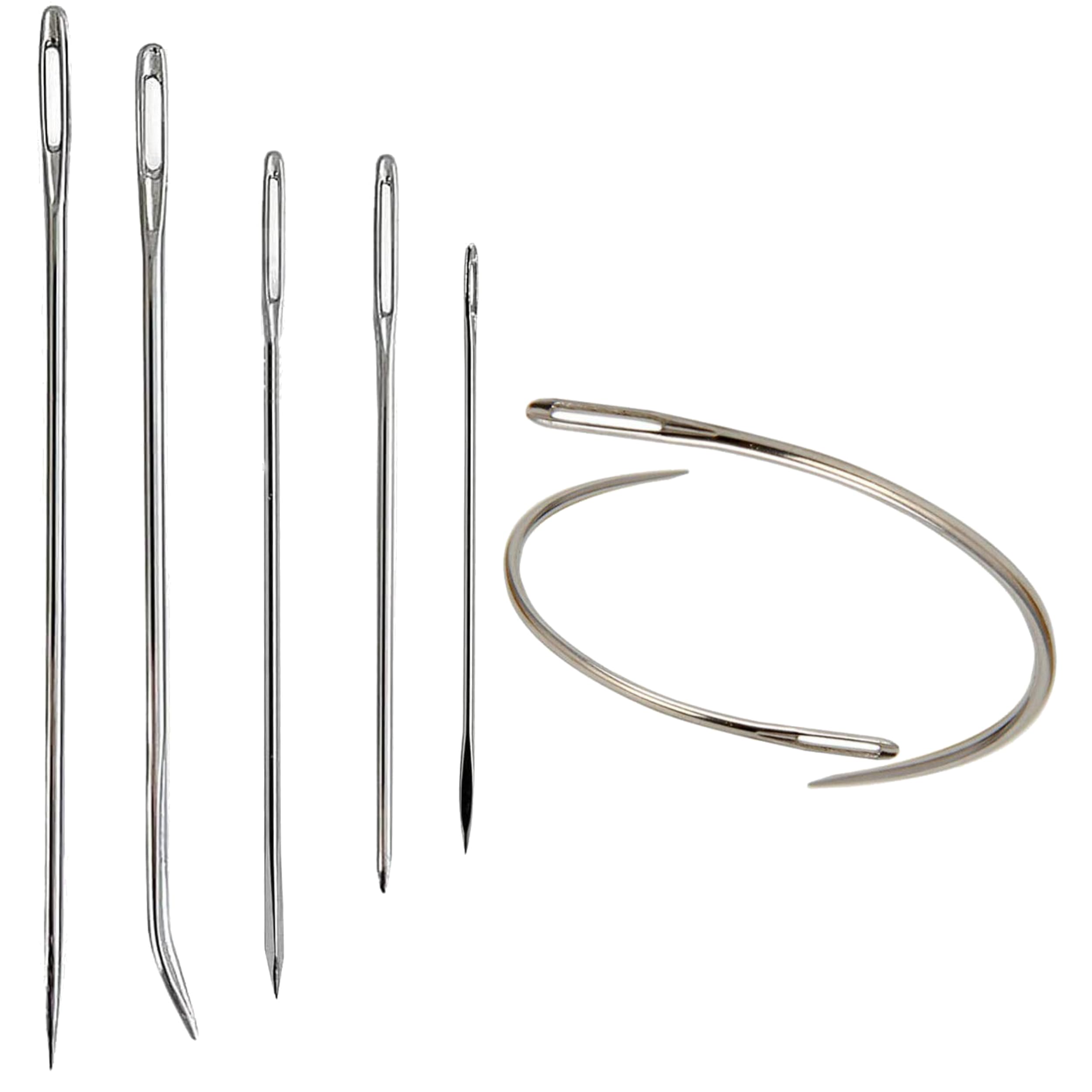 Glamified , Glam Silver Glamified Pack Of 7 Hand Repair Upholstery Sewing Needles Kit Carpet Leather Curved Canvas
