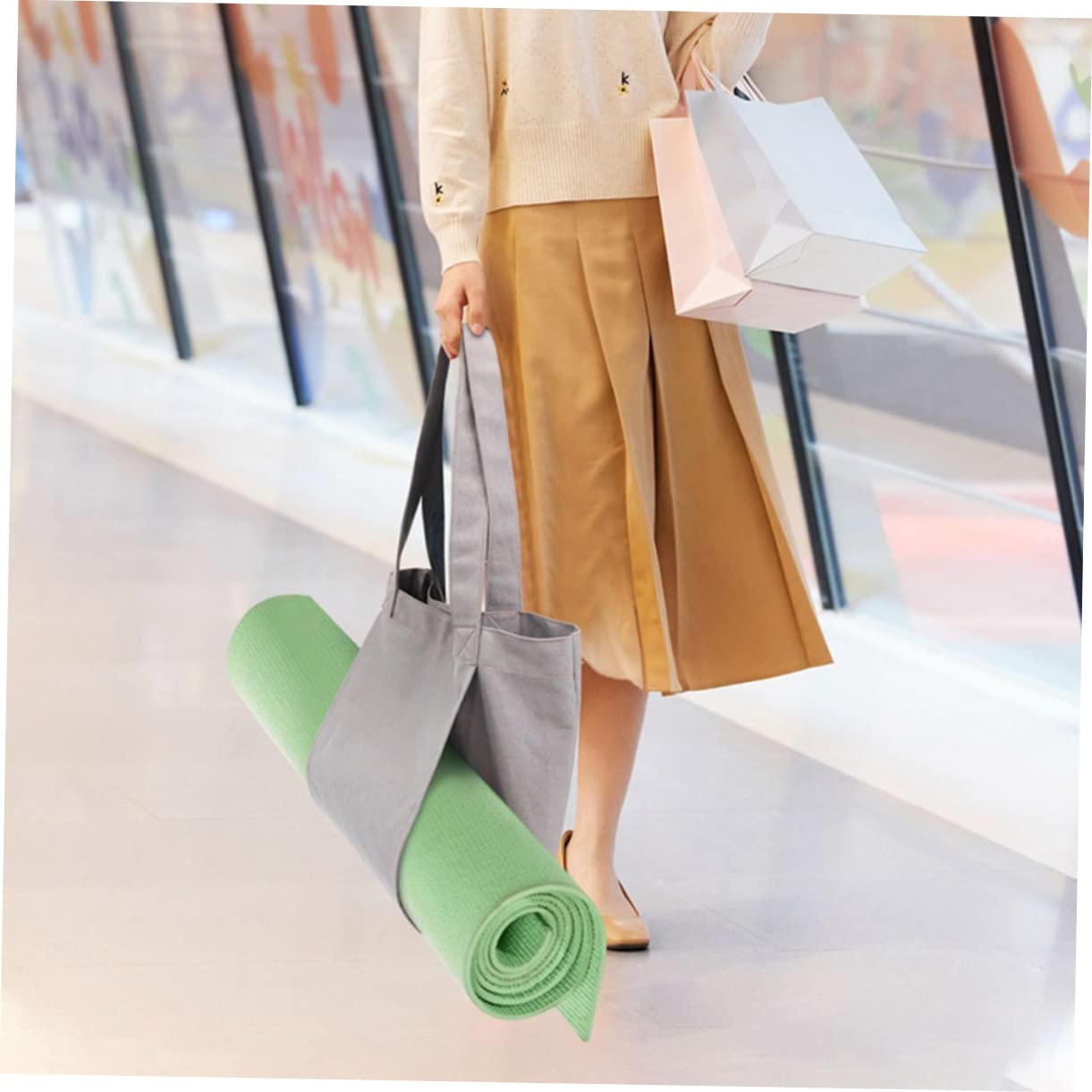 Abaodam Yoga Mat Tragetasche Robuste und Tragbare Aufbewahrungslösung für Yogamatten und Zubehör für Outdoor Reisen Großvolumig Langlebig