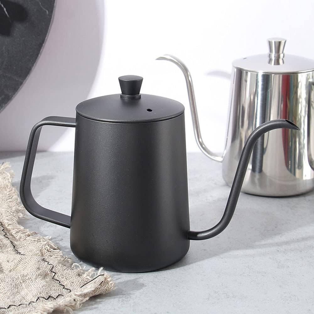 Pour Over Coffee Kettle, Mini 600ML Gooseneck Kettle Spout Coffee Pots, Drip Coffee Maker Kettle Long Narrow Stainless Steel Pour Over Kettle, Black