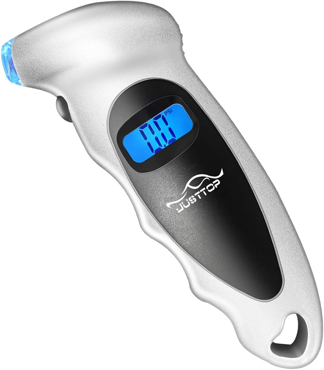 Digital Tire Pressure Gauge, 150PSI 4 Setting for Cars, Trucks and Bicycles, Backlit LCD and Anti-Skid Grip for Easy and Accurate Reading(Silver)