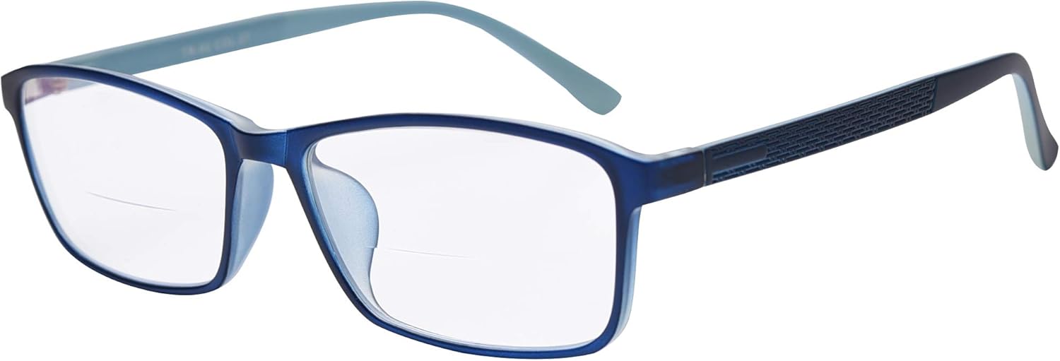 Jcerki Lightweight Mens women Bifocal Reading Glasses +1.25 Strengths Bifocal Reading Eyeglasses