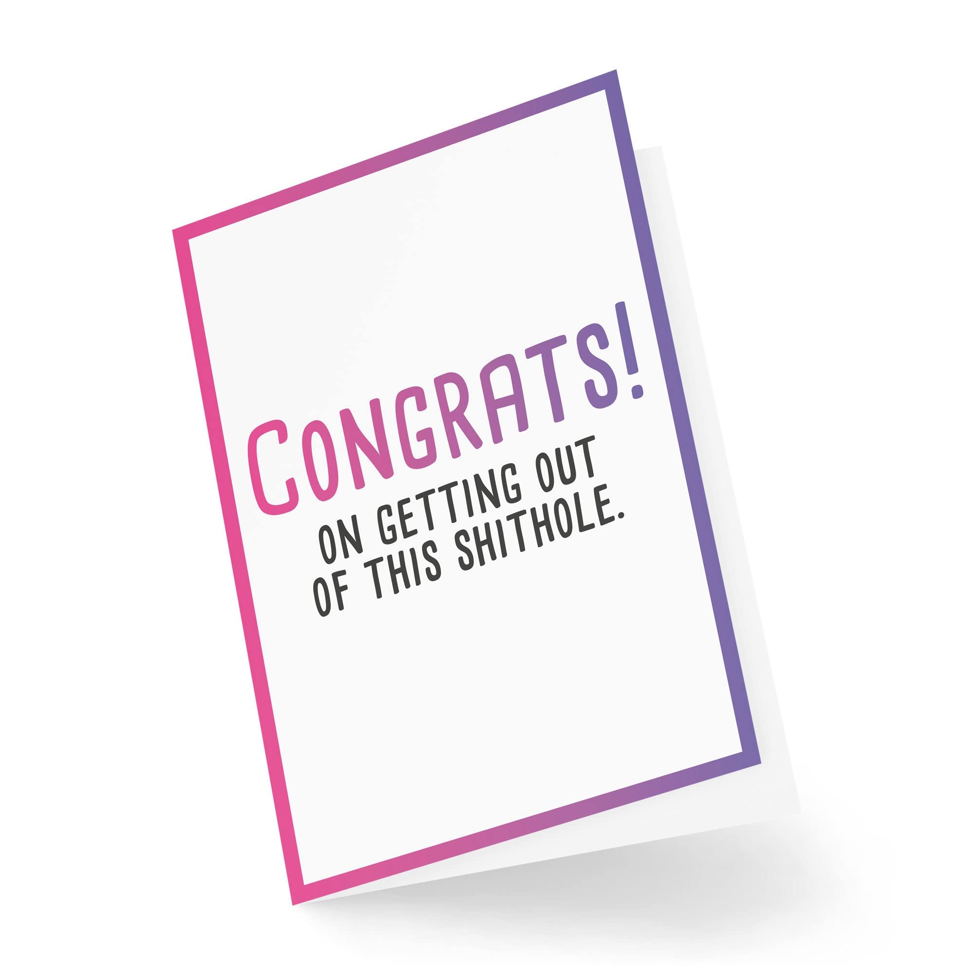 CBH398 Cartes De Vœux Humoristiques Avec Inscription « Congrats On Leaving This Shithole », « New Job Cards », « Co-Worker, », « Sarcasm Banter