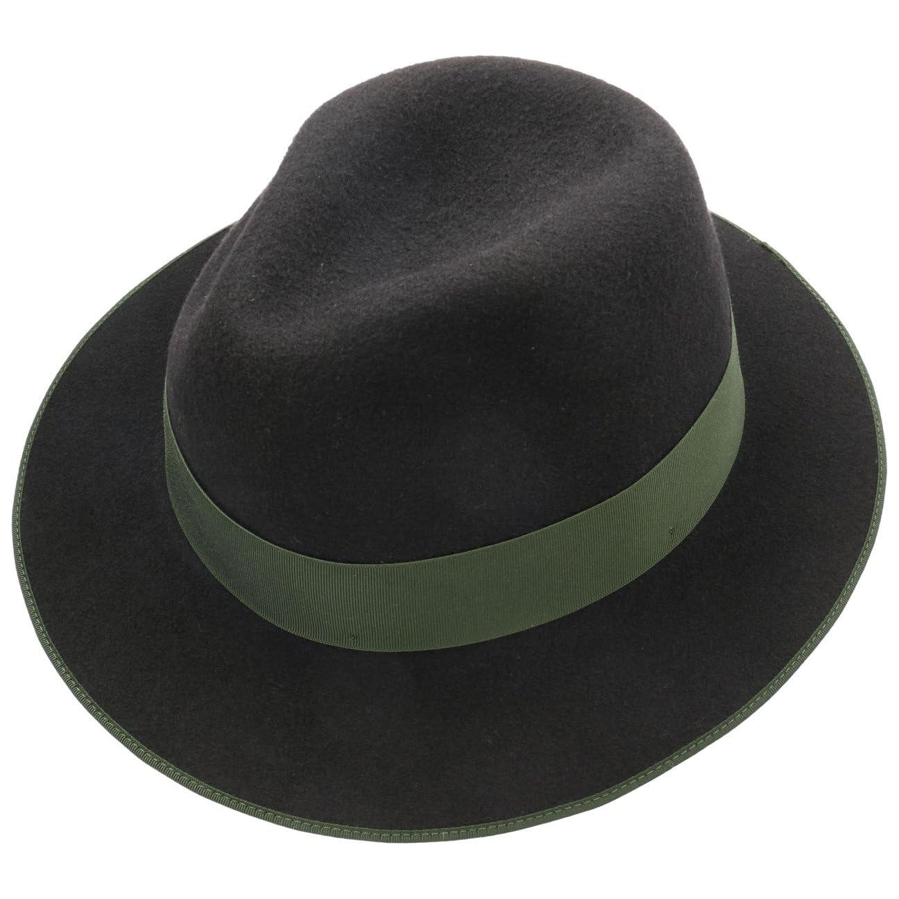 LODENHUT MANUFAKTUR Zillertaler Trachtenhut Traveller Wollfilzhut Ripsband Made in EU Herren Sommer Winter schwarz 59 cm