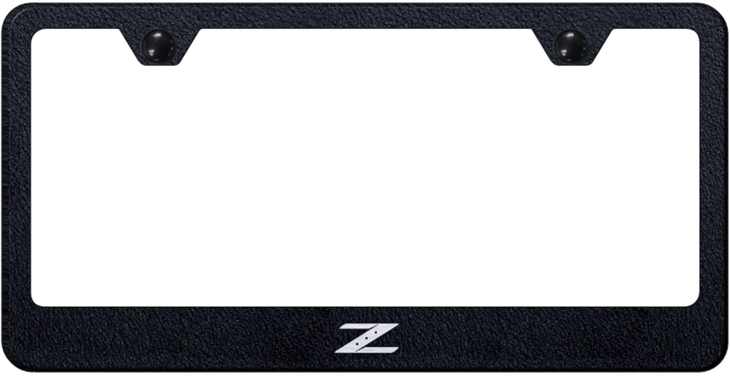 Au-TOMOTIVE GOLD Laser Etched Logo Stainless Steel License Plate Frame for Nissan Z (Brushed Chrome)