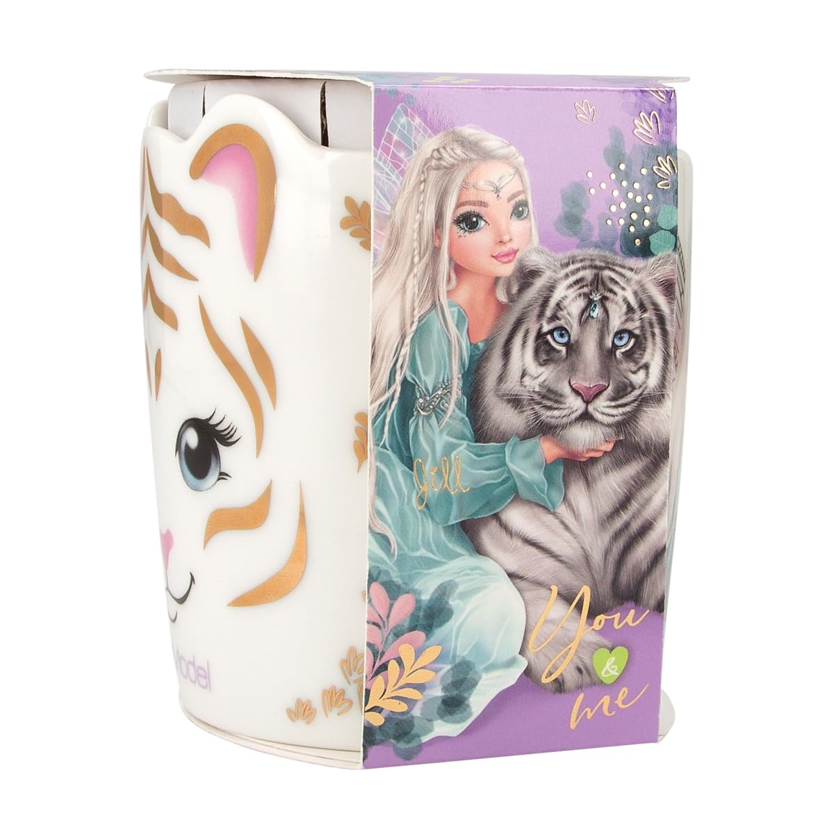 Produktbild von Depesche 12027 TOPModel Corgi - Tasse In Weiß Mit Model- Und Hunde-Motiv, Trinkbecher Mit Henkel Aus Porzellan, Füllmenge Ca. 300 Ml