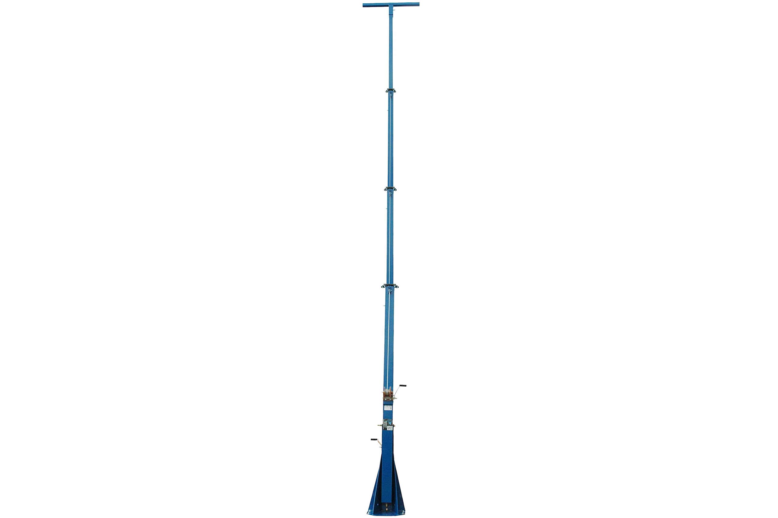 40 Foot Telescoping Light Mast - 13-40' Fold Over Four Stage Light Tower - 360 degrees Rotating Boom - Powder Coat Finish