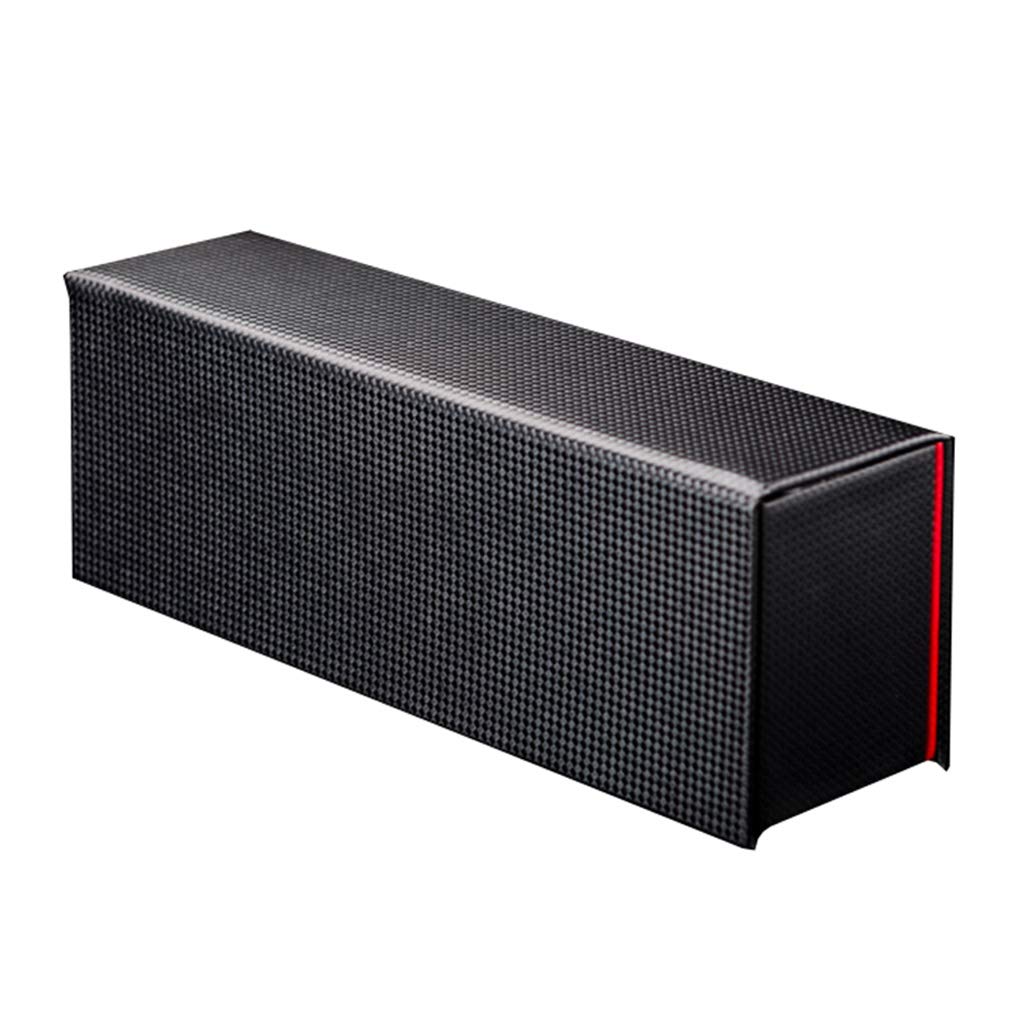 MUSUMI Caja de reloj de Fibra de carbono para Hombres y Mujeres, 5 ranuras, joyería, pulsera, caja de almacenamiento de exhibición con 5 almohadas de almacenamiento de extracción