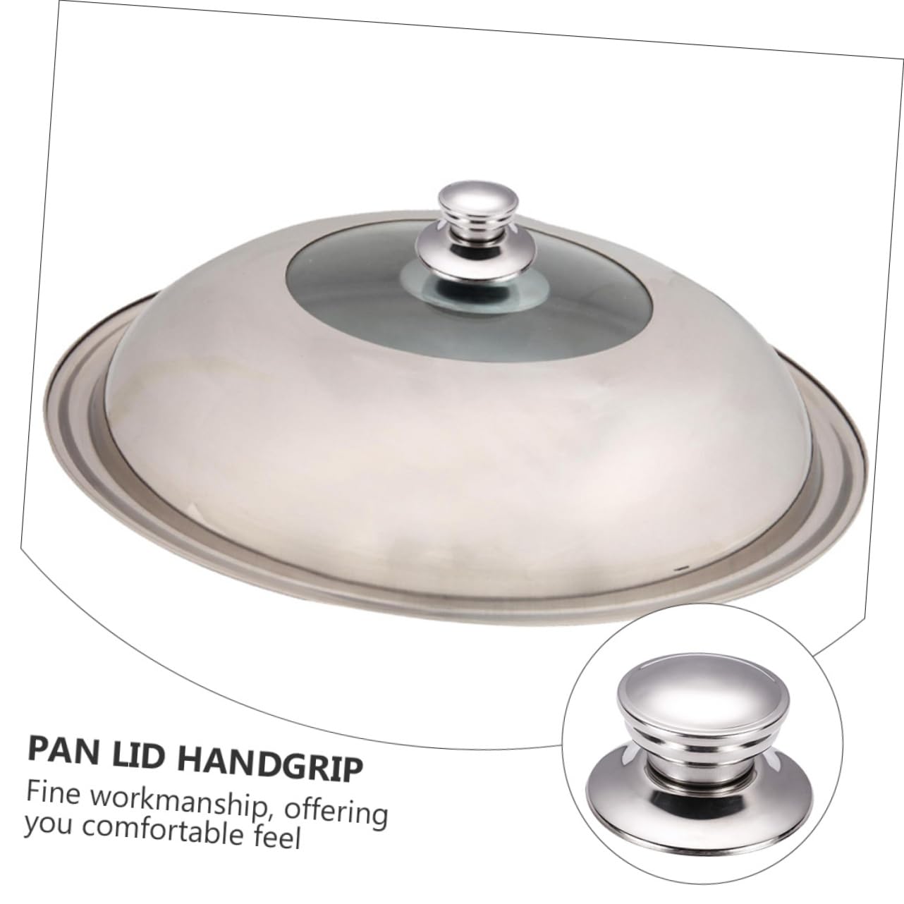Gatuida Maniglia Bella e Acciaio Inossidabile per Pentola Coperchio Set Argento, Design Rotondo Antiscottatura 4 Pezzi, Pratica Ricambio Cucina Padelle